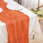 12 Pack Orange Cheesecloth Table Runner 10ft Boho Gauze Cheese Cloth Table Runner Rustic Sheer Runner 120 inch Long for Christmas Wedding Table Decorations