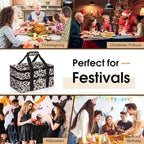 Double Insulated Casserole Carrier, Portable Casserole Carrier for Hot or Cold Food Lunch Tote Warmer or Cooler Bag, Lasagna Lunch Bag for Potluck Parties- Fits 9" x 13" Baking Dish-Leopard