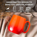 Hasense Ceramic Coffee Mugs Set of 4,15oz Large Mugs Set for Home and Office, Microwave & Dishwasher Safe, Coffee Cups for Coffee Tea Mike, Gradient Orange