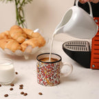 Ceramic Espresso Cups, 5 Oz Espresso Cups Set of 4, Handmade Espresso Cup, 2.75 Inch Espresso Mugs, Multicolor Demitasse Cups, Microwave & Dishwasher Safe Espresso Mugs, Coffe Mug (IZNIK CARNATION)