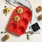 2 Pack 6 Cups Silicone Jumbo Muffin Pan with Metal Reinforced Frame Silicone Molds Cupcake Cake Baking Pans Egg Bites Muffin Tin Tart Pans Bundt Pan Reposteria Accesorios Moldes Para Pasteles