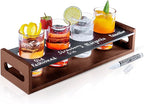 Flight Board with Glasses – Drink Flight Set for Bartesian Capsules – Mimosa and Cocktail Tasting Tray - Bartender Accessories and Hosting Essentials