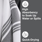 All-Clad Dual-Purpose Kitchen Towels: Highly Absorbent - 100% Cotton, 17"x30" Dish Towels for Cleaning & Drying Dishes & Glassware, 3-Pack, Pewter