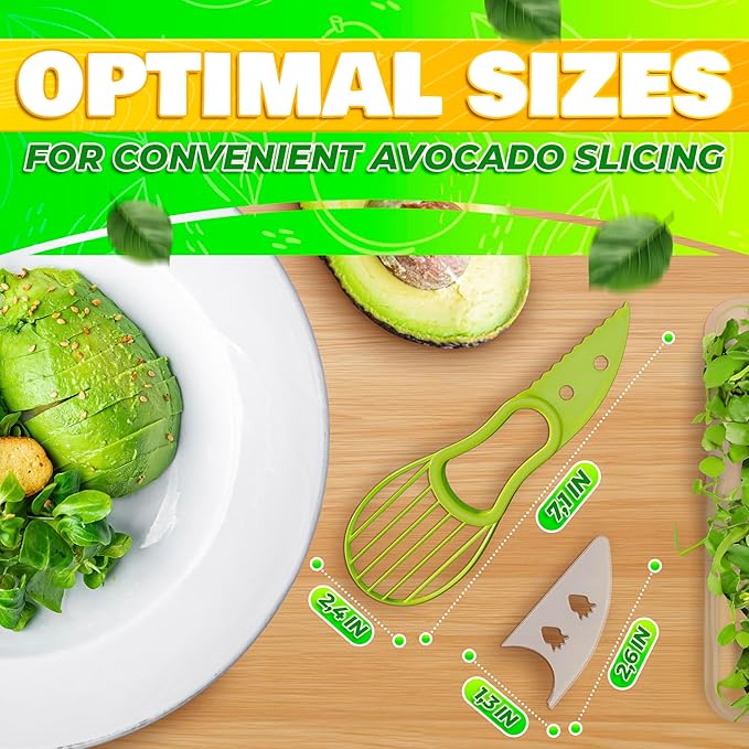 Avocado Slicer Tool 3 in 1 - Avocado Tool Avocado Peeler Kitchen Gadgets Avocado Cutter Tool Avocado Knife Tool Fruit Slicer Avocado Scooper Tool - Avocado Pit Remover Fruit & Vegetable Tools