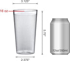 Amazing Abby - Cafely - 16-Ounce Plastic Tumblers (Set of 8), Plastic Drinking Glasses, Restaurant-Style Tumblers, Commercial-Grade Cups, Stackable, BPA-Free, Shatter-Proof, Dishwasher-Safe, Clear