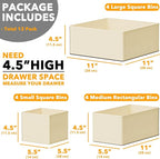 SpaceAid Drawer Organizer Clothes, 12 Pack Dresser Organizer Bins for Nursery, Closet Organization and Storage Dividers for Clothing, Baby Clothes, Underwears, Socks (Beige)