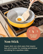 Caraway Non-stick Ceramic Cookware Set (12 Piece) Pots, Pans, Lids and Kitchen Storage - PFAS & PFOA Free - Oven Safe Pan Set & Compatible with All Stovetops - Gray