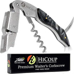 Hicoup Wine Opener - Professional Corkscrews for Wine Bottles w/Foil Cutter and Cap Remover - Manual Wine Key for Servers, Waiters, Bartenders and Home Use - Ying Yang