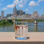 Greenline Goods – Nashville, TN Skyline Whiskey Glasses (Set of 2), 10 oz – Rocks/Old Fashioned Tumblers