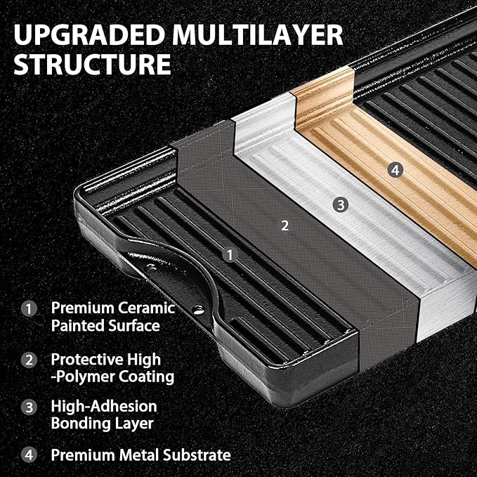 Utheer Nonstick Reversible Cast Iron Griddle 19.5"x 10.5", Ceramic Cooking Surface, Flat & Ribbed Sides, with High Sides & Grease Trap, Stovetop Griddle for Gas Grill, Charcoal, Oven & Outdoor BBQ