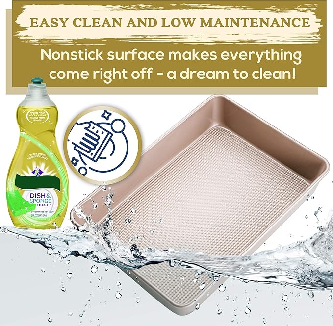 Ultra Cuisine 9x13 Inch Cake Baking And Brownie Pan - Easy Cleaning And Low Maintenance - Elevated Non-Stick Even Baking Experience - Food Safe Coating - Bake Like A Pro For A Lifetime