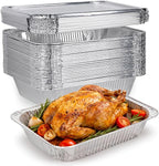 (26 Pack) Disposable 9x13 Aluminum Foil Pans with Lids, Half Size Aluminum Foil Heavy Duty Deep Steam Pans for Roasting Turkey, Cooking, Prepping- Thanksgiving, Christmas, Parties