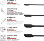 Anaeat Mini Silicone Spatulas - Set of 4 Multifunctional Small Kitchen Scraper Lotion Stirrer Tiny Makeup Beauty Spatula Reusable for Jam Jar, Cosmetic Bottles, Narrow Can and Thin Bottles (Black)