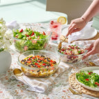 6pc Glass Tureen Dishes for Oven with Lids, Durable Borosilicate Glass Covered Bakeware Set, Microwave Safe, Versatile Round Baking Dishes for Oven with Lid, Clear Lead-Free Casserole Cookware.