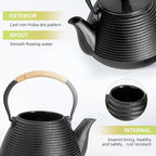 suyika Japanese Tetsubin Tea Kettle Cast Iron Teapot with Stainless Steel Infuser 30 oz/900 ml