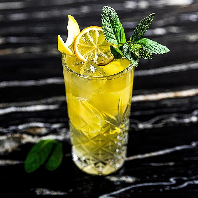 Highball Glasses Set of 6-11 oz Drinking Glasses - Tall Water Glass Sets - Glassware for Bar Mixed Drink Cocktail, Juice, Mojito, Iced Tea