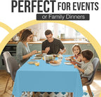 Exquisite 66% Thicker Premium Plastic Table Cloth Rectangle Table Cover 0.5 Mil 6 Pack Sky Blue Table Cloth 54 Inch x 108 Inch Disposable Tablecloth Won't Tear Easily Like Cheap Thin Brands