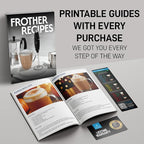 Zulay Kitchen FrothMate Powerful Milk Frother Portable & Compact Handheld Foam Maker Lattes, Cappuccinos (Blue with Gold Button, Froth Mate)