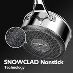 Sauce pan with lid,1.5 Quart Hybrid Nonstick Sauce pans set, Stainless Steel cookware,non stick Pots PFOA Free,Works on Induction,Ceramic and Gas Cooktops