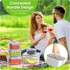 Fruit Storage Containers for Fridge - 5 Size Berry Containers for Fridge Keep Fresh with Colanders and Vent Handle Lids, Clear Vegetable Storage Containers for Refrigerator, Lettuce Keeper