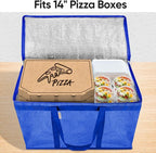 BALEINE 2Pk Insulated Reusable Grocery Bags, Collapsible Cooler Bag for Groceries, Heavy Duty Large Insulated Bag (24''x14''x15'', Midnight Blue)