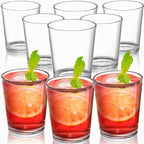 9 Pack Plastic Drinking Glasses, 12 Oz Unbreakable Acrylic Water Tumblers, Reusable Shatter-Proof Clear Glasses, Whiskey Drinkware Cups Set for Party Kitchen, Iced Water Tea Coffee
