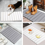 Quick Dry Collapsible Dish Drying Mat, Eco-Friendly Absorbent Diatomaceous Earth Mats for Dishes Bottles Cups 24"×16"Large Stone Dish Drying Mats for Kitchen Counter (White, 24"（L）×16"（W）)