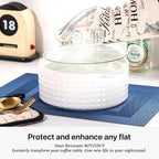 LEXMORE Placemats Set of 6 Vinyl/Plastic Woven Place Mats for Kitchen Table Indoor/Outdoor Washable Placemat Wipeable Dining Table Mats(Navy Cube)