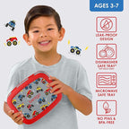 Bentgo Kids Prints Leak-Proof, 5-Compartment Bento-Style Kids Lunch Box - Ideal Portion Sizes for Ages 3-7, Durable, Drop-Proof, Dishwasher Safe, & PFAS & BPA-Free Materials (Trucks)
