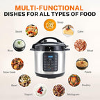 Simple Deluxe Electric Pressure Cooker, Non-Stick 16-in-1 & 8QT Stainless Steel Multi Cooker for Slow Cook, Meat Stew, Cake, Pasta, Multigrain, Dishwasher Safe, Silver