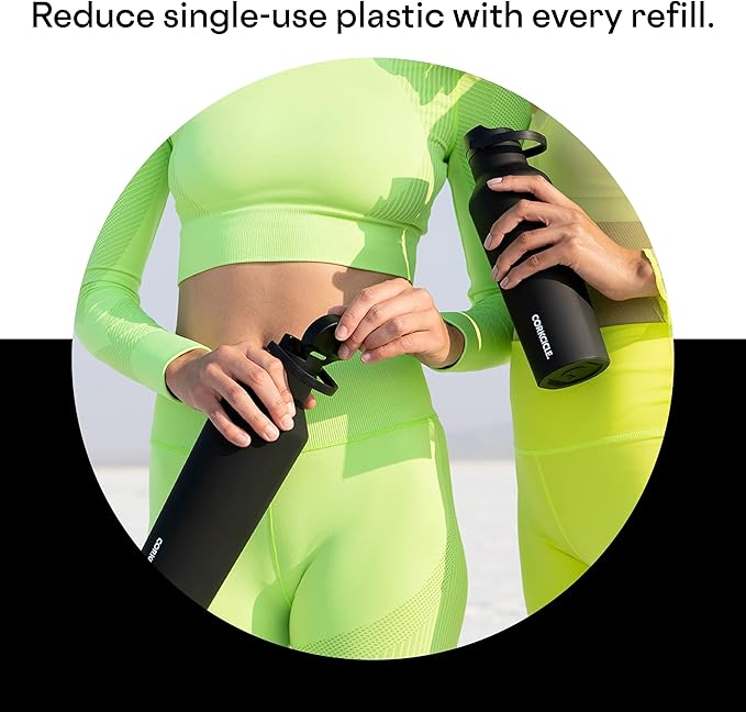 Corkcicle Sport Canteen Insulated Tumbler, Black, 32 oz – Reusable Water Bottle Keeps Beverages Cold for 25 Hours & Hot 12 Hours – Cupholder Friendly Tumbler with Screw-On Cap