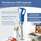 TK Commercial Immersion Blender, 750 Watt/1 HP Variable Speed Motor, 20,000 RPM X-Heavy Duty with Performance Assurance - 18"