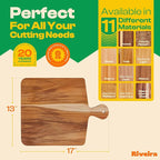 Riveira Teak Wood Cutting Board – Gourmet Teak Grandeur: 17 x 13 Wooden Cutting Board – Natural Wooden Cutting Boards For Kitchen Decorative – Innovative Juice Grooves Teak Wooden Chopping Board