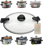 Oval Glass Lid Compatible with Crock Pot 6 Quart Slow Cooker SCCPVL600-S-BR, CPSCVC60LL-S, CPSCVC060LL-BP， Measure your pot per picture to match right lid replacement
