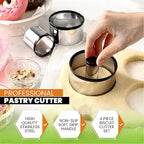Spring Chef Large Dough Blender & Biscuit Cutter Set, Heavy Duty Stainless Steel Professional Pastry Cutter, Soft Grip, Black