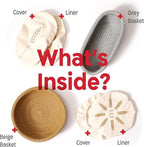 Cotton Rope Banneton Bread Proofing Basket Set, Oval & Round Bread Baskets with Liners & Covers for Artisan Bread Baking, Sourdough Bread Baking Supplies