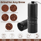 Portable Hand Coffee Bean Grinder with 60 Adjustable Settings, Stainless Steel Conical Burr Manual Coffee Grinder, Labor-Saving Crank Handle Perfect for Home, Office,Travel, Camping Espresso