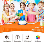 Exquisite 12-Pack Premium Plastic 84-Inch Round Tablecloth, Orange