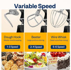 VIVOHOME 9 in 1 Multifunctional Stand Mixer with Fermentation, 6 Speed 7.5 Quart Kitchen Electric Food Mixer with Timer, Meat Grinder, Juice Blender, Vegetable Slicer, Pasta and Cookie Maker, Black