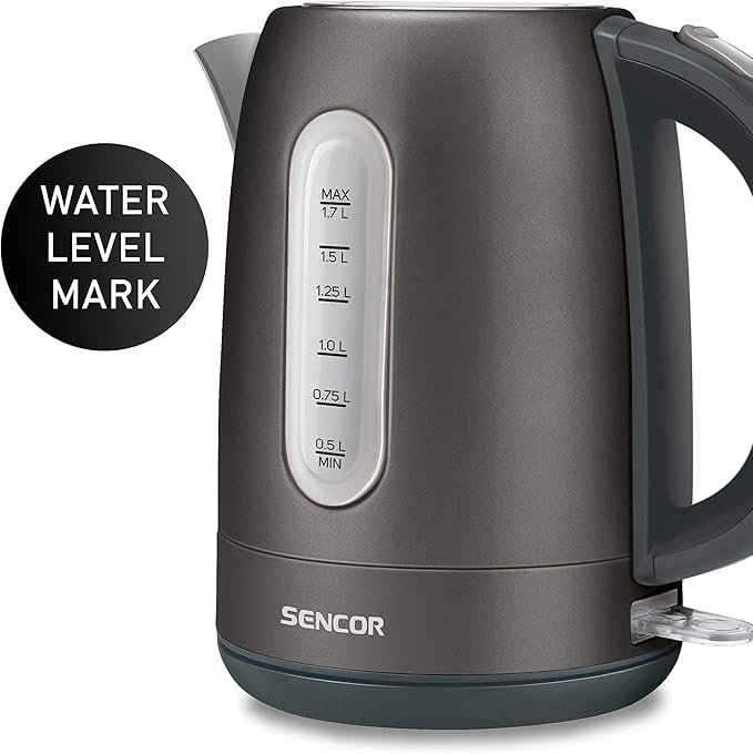 Sencor SWK1778BK 1.7L Stainless Steel Electric Kettle with Lid Safety Lock, Black