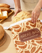 2-Pack Beeswax Bread Bags with Zipper & Buckle - Reusable Cotton Storage for Sourdough & Homemade Bread, Freezer Safe