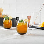 Restaurantware-Vetri 15 Ounce Wine Glasses, 6 Dishwashable Stemless Wine Glasses - No Lead, Durable, Gray Glass Stemware, For Home, Bar, Or Restaurant, Serve Merlot, Chardonnay, Or Bordeaux