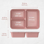 Bentgo 20-Piece Lightweight, Durable, Reusable BPA-Free 3-Compartment Containers - Microwave, Freezer, Dishwasher Safe (Garden Edition - Rosette Glitter)