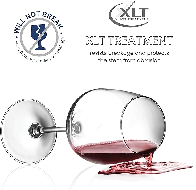 Bormioli Rocco Red Wine Glasses, Crystal Clear Star Glass, Laser-Cut Rim For Wine Tasting, Elegant Party Drinking Glassware, Restaurant Quality (Red Wine Glass Set of 8)