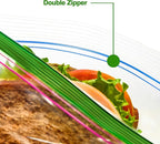 TYPLASTICS Sandwich and Snack Bags, Storage Bags for Food On the Go, Double Zipper for Freshness, Easy Open Design, Reclosable, 360 Count