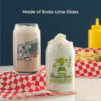 JoyJolt Star Wars Retro Vintage Collection 16.9oz Glass Tumblers - Featuring Darth Vader, R2D2, Yoda, Chewbacca, Red Leader, Jawa - Original Trilogy Drinkware, Set of 6 with Glass Straws