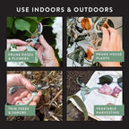 Modern Sprout Hand Pruners - Lightweight Pruning Shears W/Easy Lock- Gardening Scissors - Bypass Sharp Carbon Steel Blade - Rust Resistant - Garden Tools - Reusable Holster - Lavender