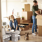 HOMELUX THEORY Wine Glass Storage Box with Dividers, Hard Shell China Storage Containers, Heavy Duty Glassware Storage Box & Stemware Storage Container with Lid, Thick Surface, and Sturdy Handle