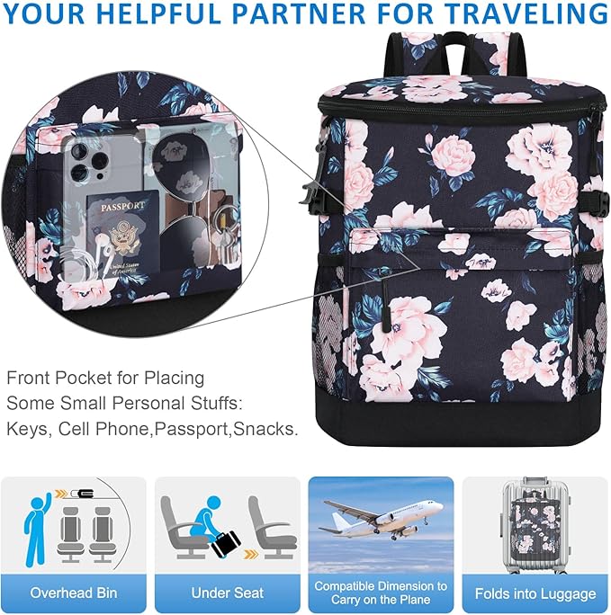 Cooler Backpack 33 Cans Backpack Coolers Insulated Leak Proof Soft Beach Cooler Bag for Men Women Ice Chest Backpack Camping Hiking Picnic Travel Cooler Lunch Backpack