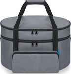 Double Layer Slow Cooker Travel Bag Compatible with 6, 7, 8 Quart Crock-Pot, Insulated Travel Carrier with Easy to Clean Lining, Grey